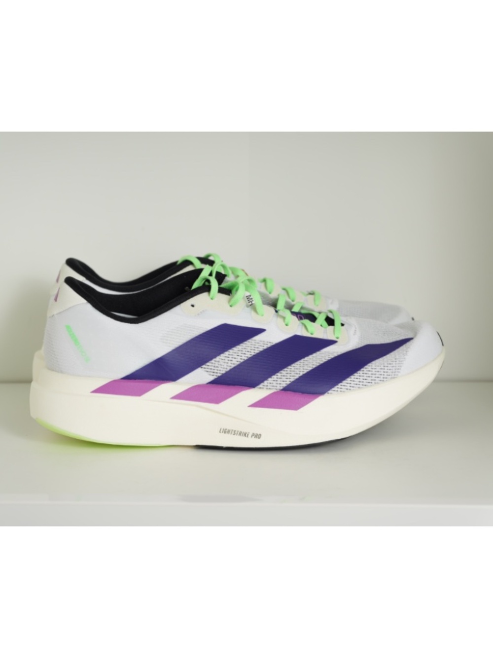 Adidas Adizero Evo SL 'White Collegiate Purple Lime Burst' / JS4495